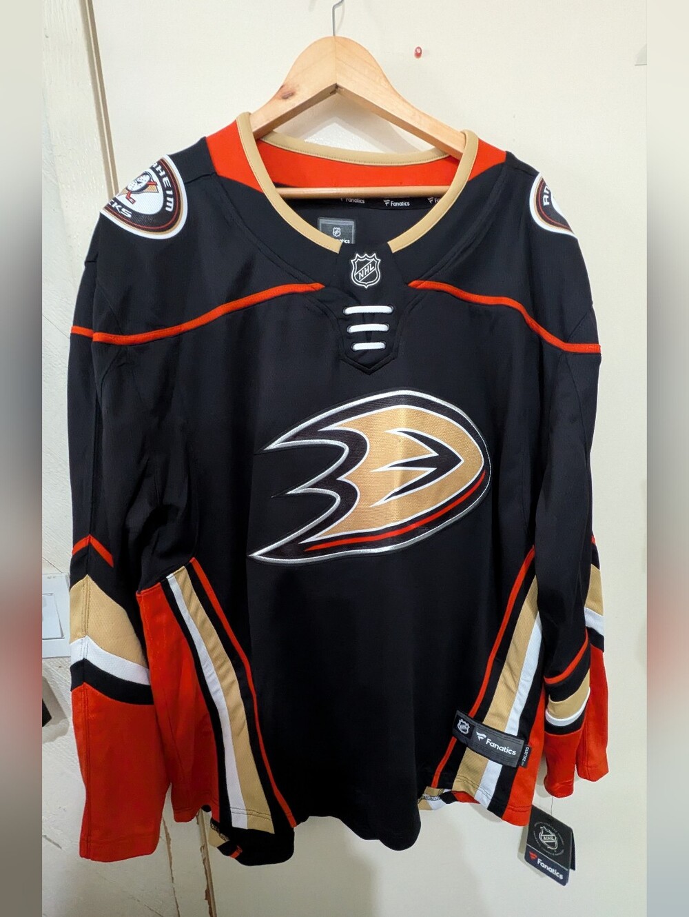 Anaheim Ducks NHL Fanatics Breakaway Home Jersey In Black And Orange XXL Men's
